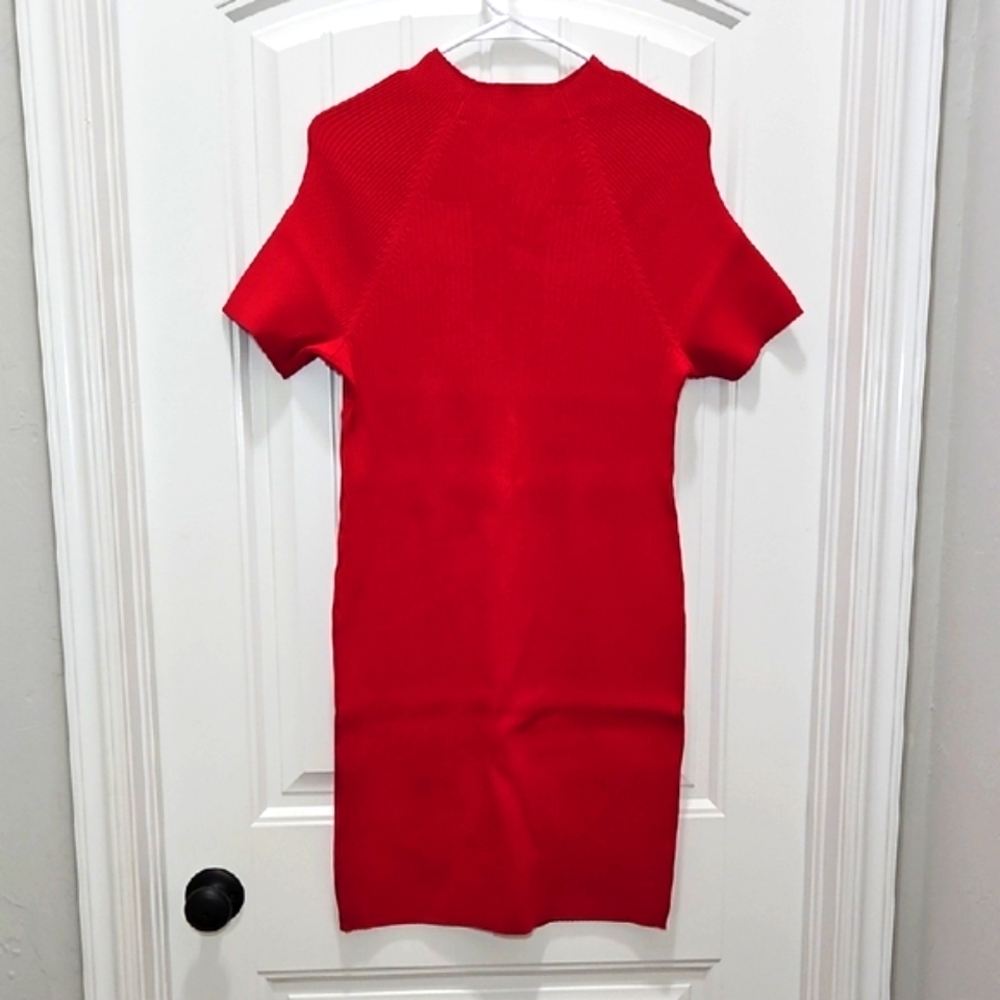 525 America Revolve Ribbed Short Sleeve Midi Dress
